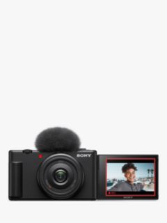 Sony ZV-1F Compact Vlogging Camera with 20mm Lens, 4K Ultra HD, 20.1MP, Wi-Fi, Bluetooth, 3” Vari-Angle Touch Screen, Black
