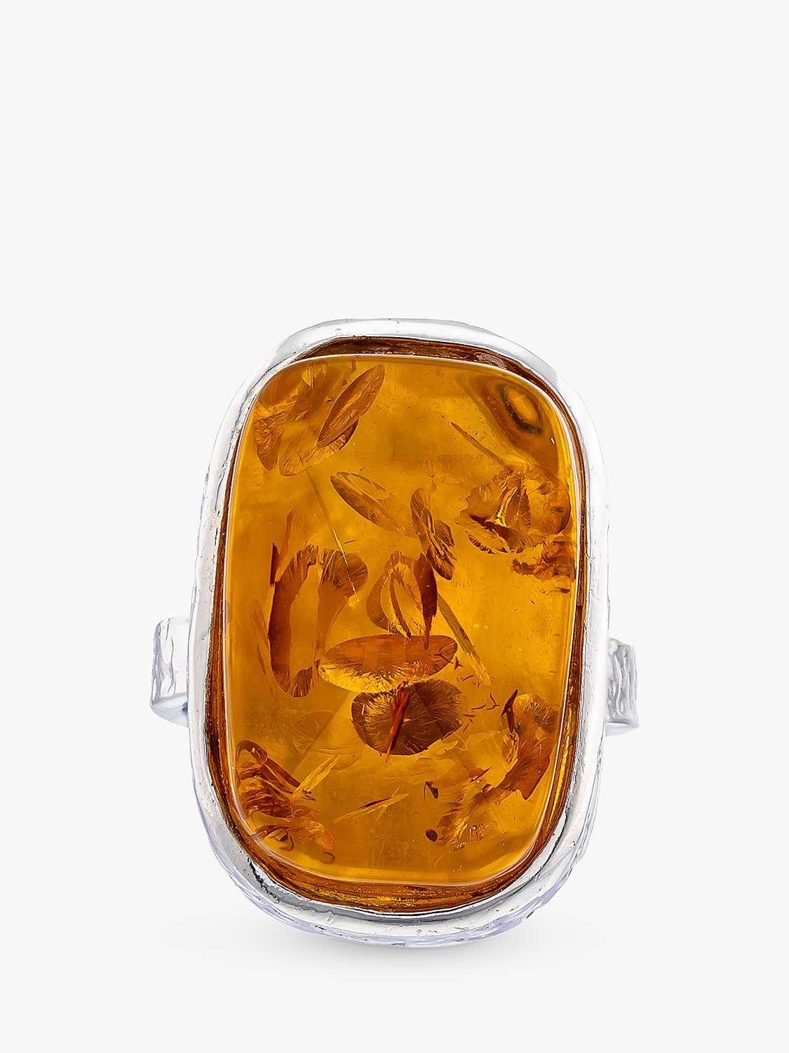 Buy Be-Jewelled Sterling Silver Baltic Amber Ring, Cognac Online at johnlewis.com
