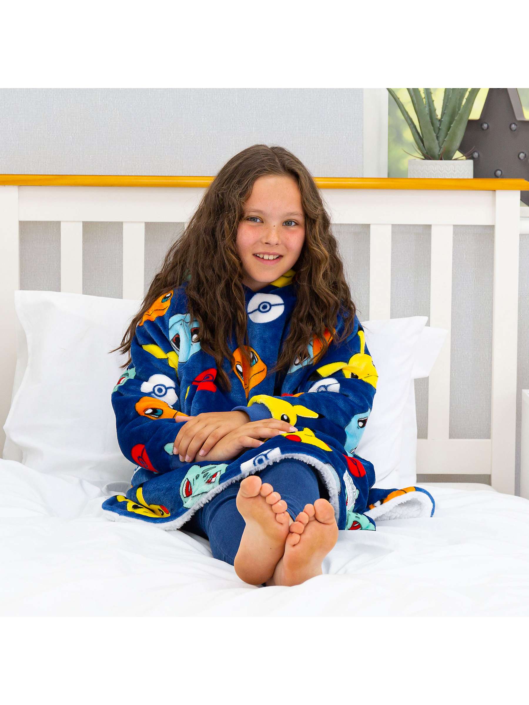 Buy Pokémon Hugzee Oversized Fleece Hooded Blanket, Blue/Multi Online at johnlewis.com