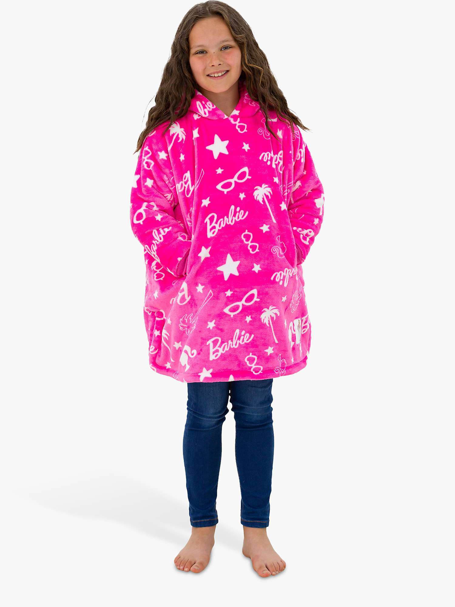 Buy Barbie Hugzee Oversized Fleece Hooded Blanket, Pink Online at johnlewis.com