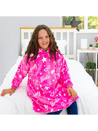 Barbie Hugzee Oversized Fleece Hooded Blanket, Pink