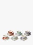 Royal Doulton 1815 Bold Porcelain Espresso Cups & Saucers, Set of 6, 90ml, Assorted