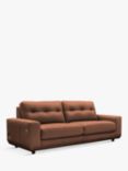 G Plan Vintage The Seventy One with USB Charging Port Large 3 Seater Leather Sofa, Cambridge Tan
