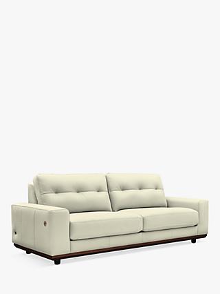 The Seventy One Range, G Plan Vintage The Seventy One with USB Charging Port Large 3 Seater Leather Sofa, Cambridge Chalk