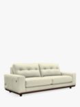 G Plan Vintage The Seventy One with USB Charging Port Large 3 Seater Leather Sofa, Cambridge Chalk