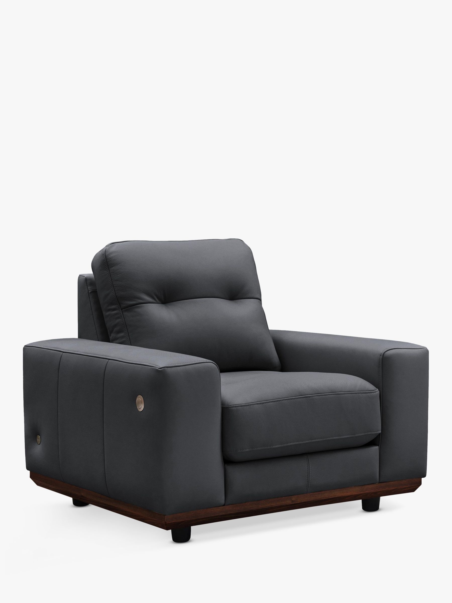 The Seventy One Range, G Plan Vintage The Seventy One with USB Charging Port Leather Armchair, Cambridge Petrol Blue