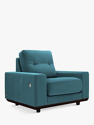 The Seventy One Range, G Plan Vintage The Seventy One with USB Charging Port Armchair, Fleck Blue