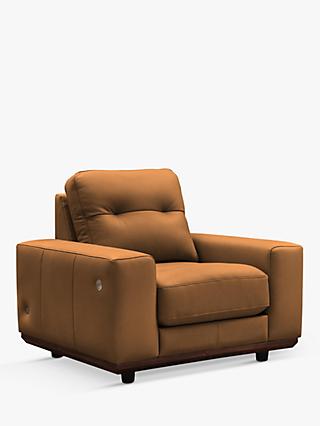 The Seventy One Range, G Plan Vintage The Seventy One with USB Charging Port Leather Armchair, Cambridge Tan