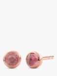 Monica Vinader Mini Gem Stud Earrings, Rose Gold/Pink Tourmaline