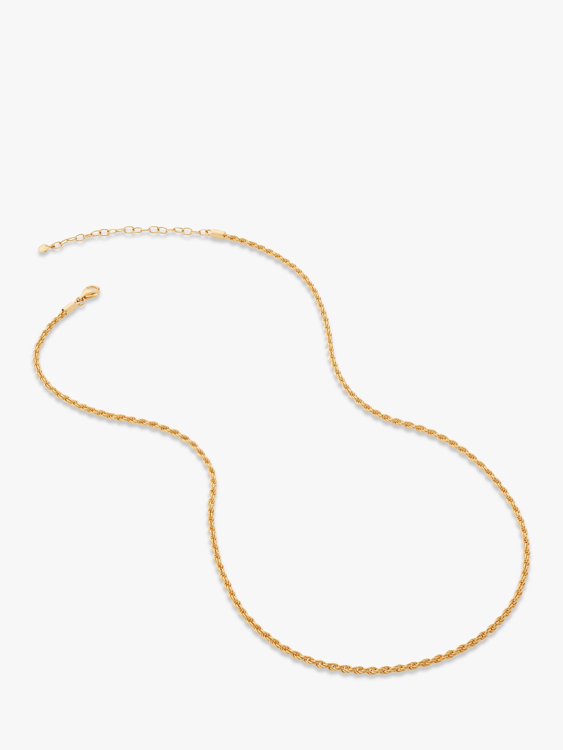 Monica Vinader Rope Chain Necklace, Gold at John Lewis & Partners