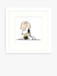 John Lewis Peanuts 'Snoopy & Charlie Brown Hug' Framed Print & Mount, 32 x 32cm, White/Multi