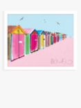 Ilona Drew - 'Brighton Beach Huts' Framed Print, 26 x 32cm, Multi
