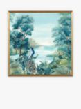 Eva Watts - 'Peafowl' Framed Print, 52 x 52cm, Green/Multi
