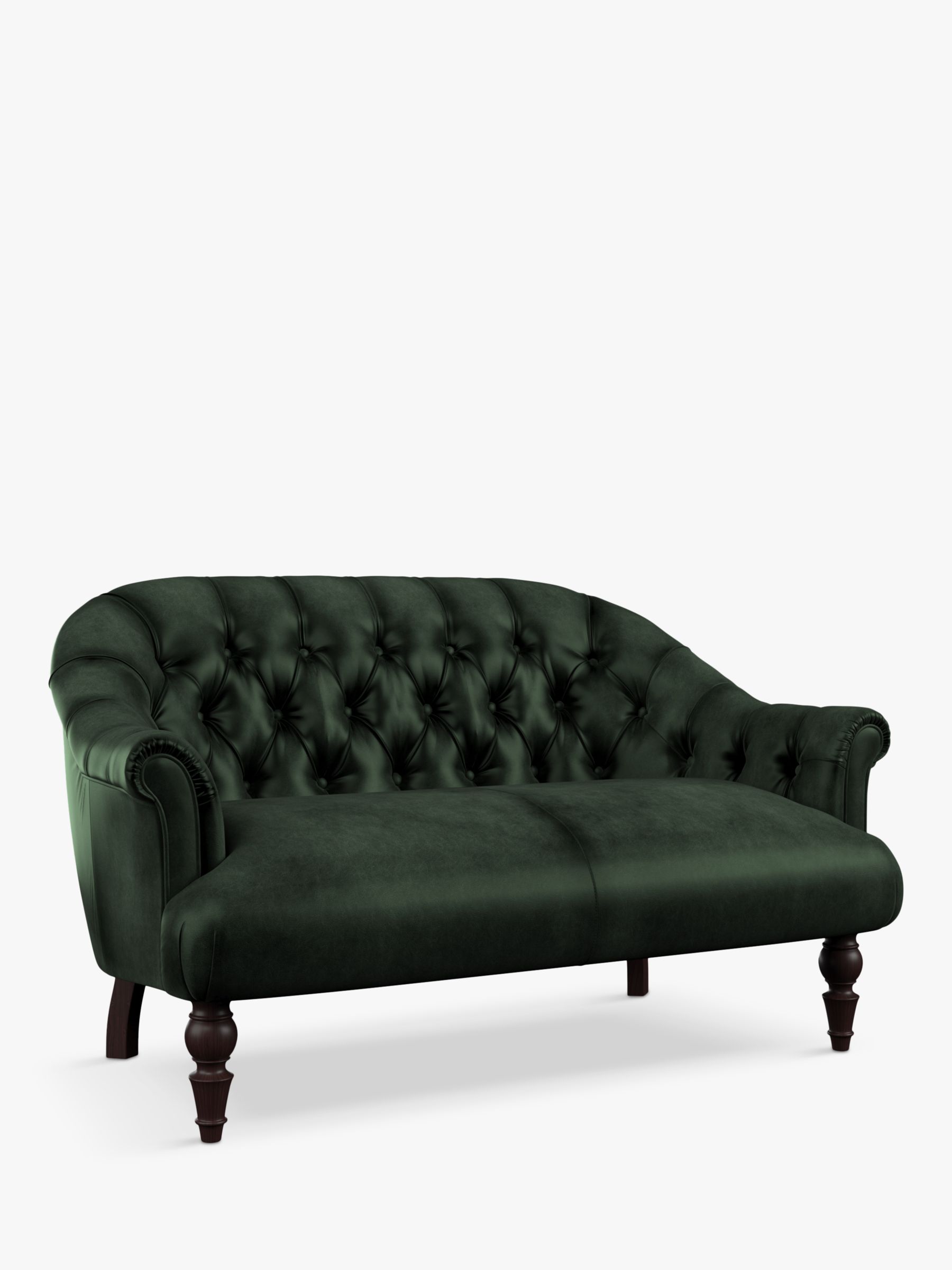 Aughton Range, Tetrad Aughton Petite 2 Seater Leather Sofa, Hand Antique Emerald