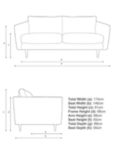 John Lewis + Swoon Latimer Medium 2 Seater Sofa, Brass Tip Leg, Fern Velvet