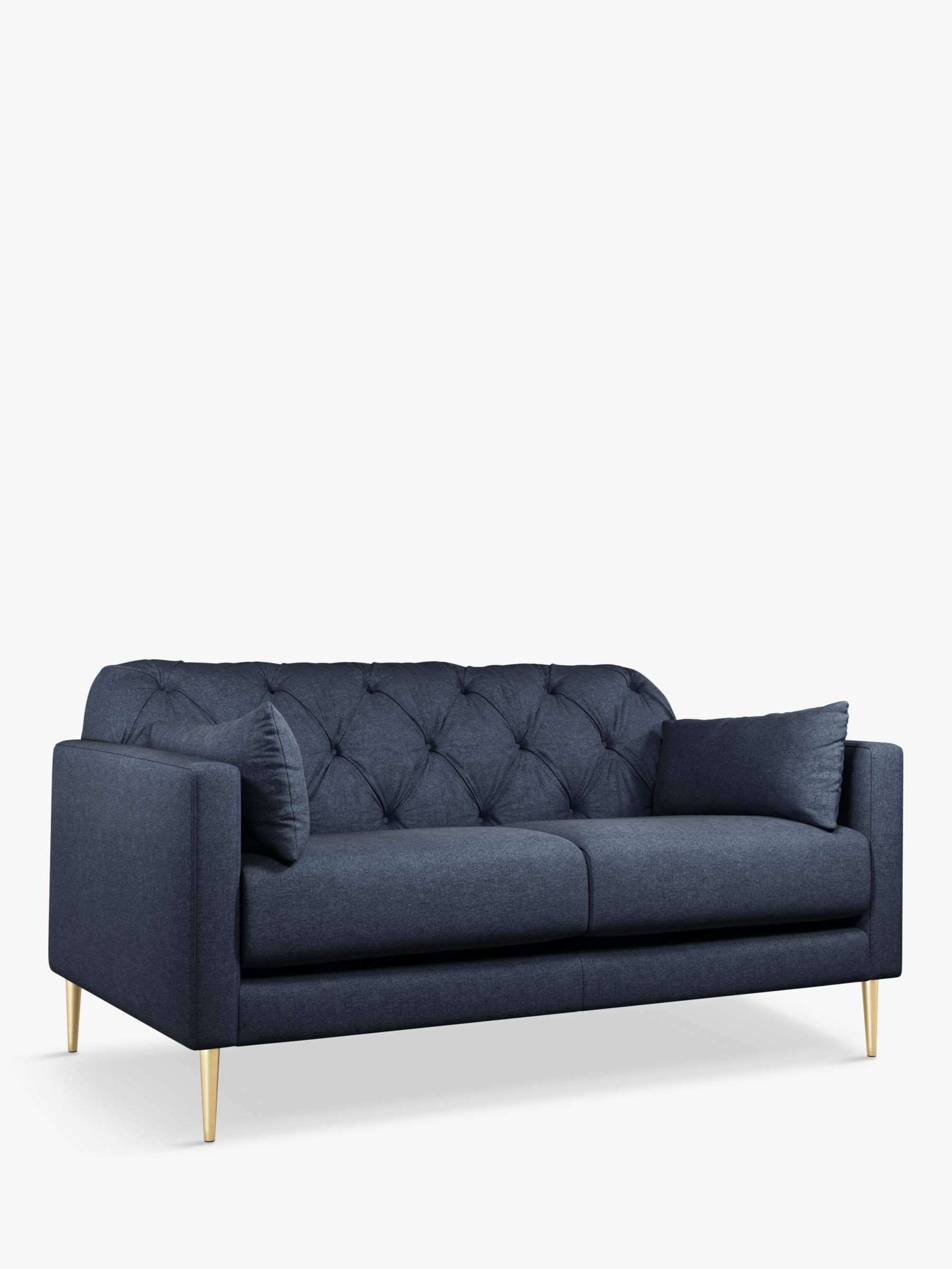 Mendel Range, Swoon Mendel Medium 2 Seater Sofa, Gold Leg, Broadgate Blue Wool
