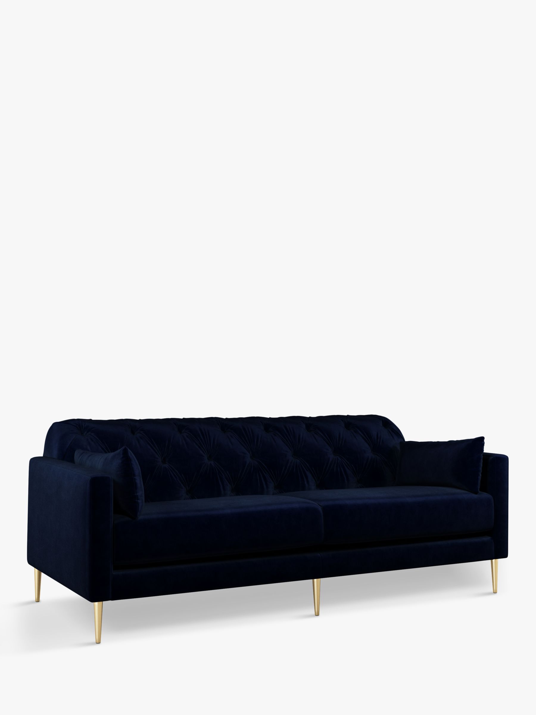 Mendel Range, Swoon Mendel Large 3 Seater Sofa, Gold Leg, Caspian Blue