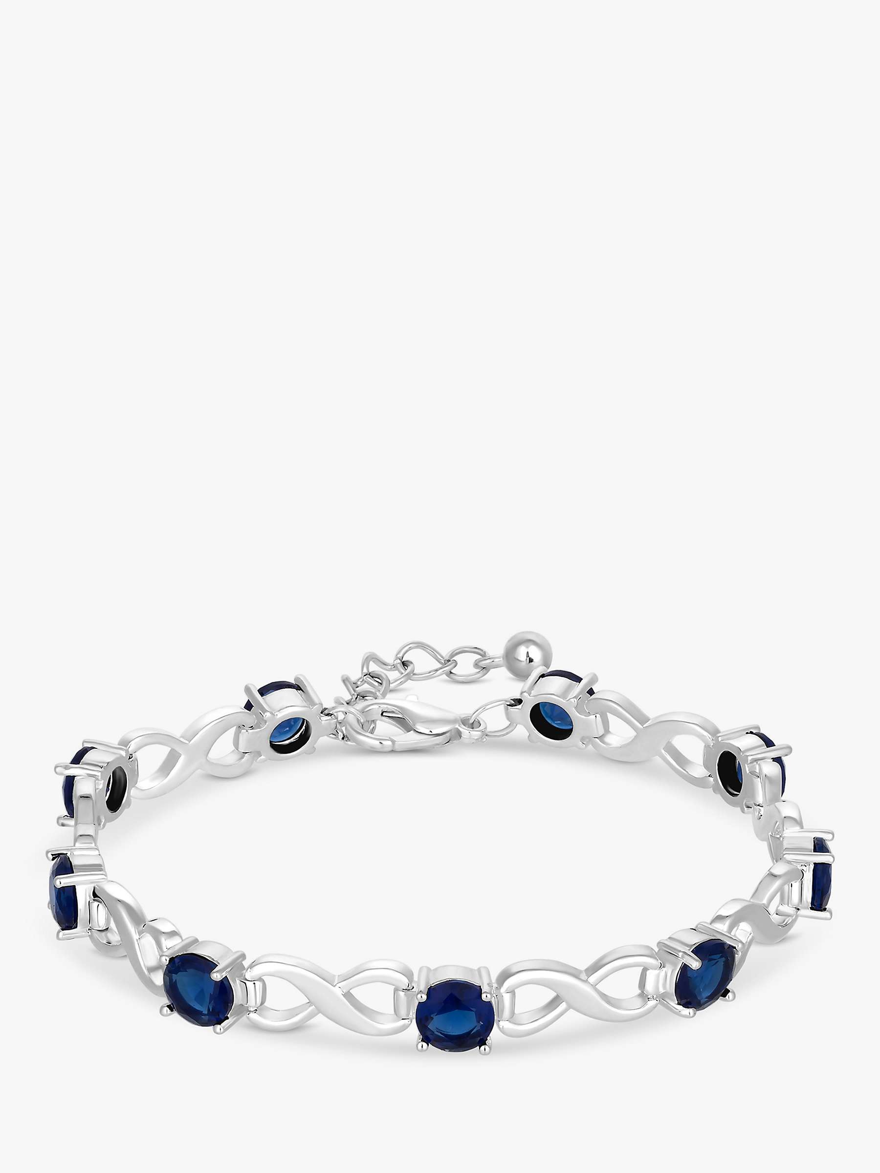 Buy Jon Richard Crystal Infinity Bracelet, Silver/Blue Online at johnlewis.com