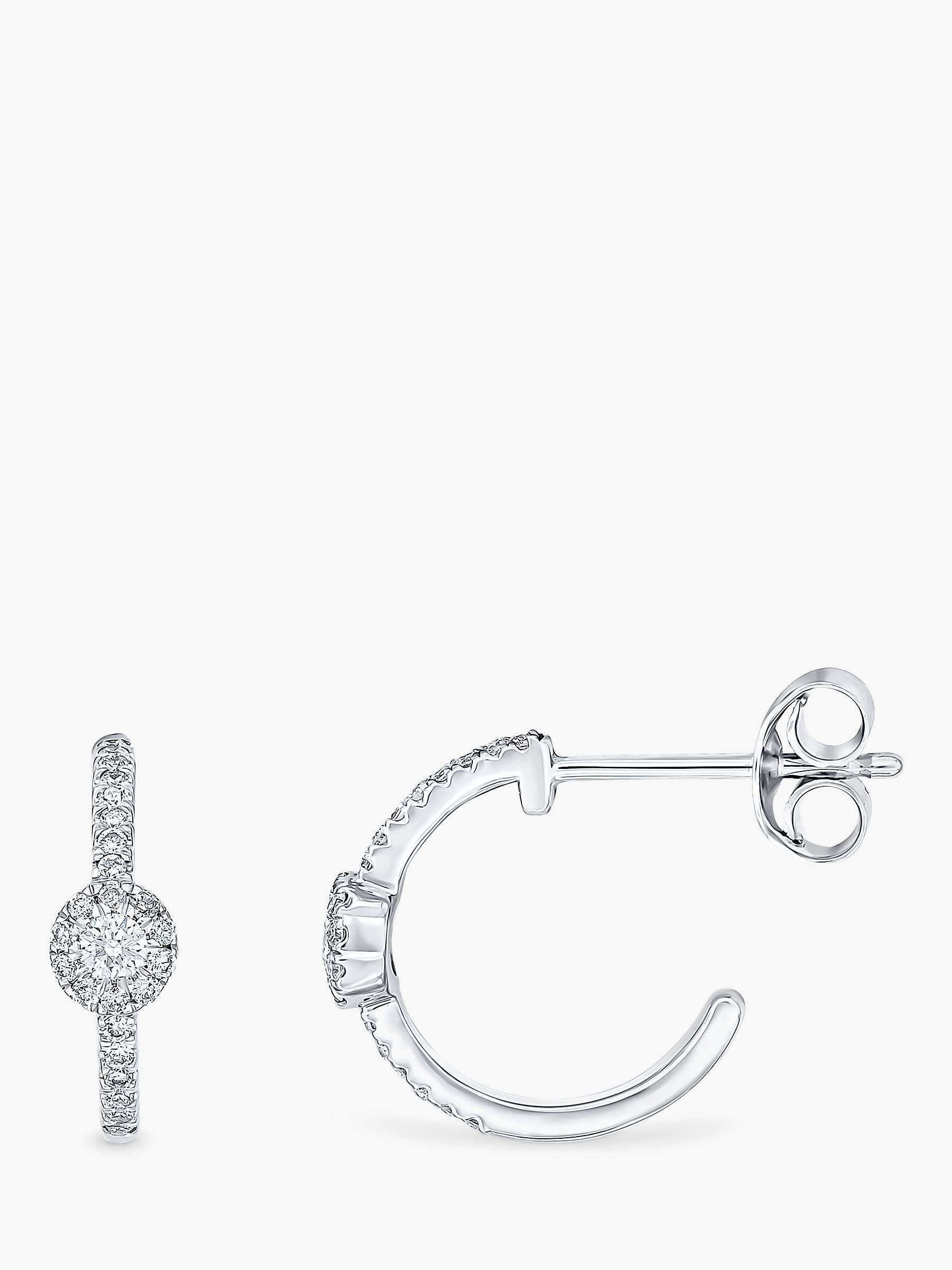 Buy E.W Adams 18ct White Gold Diamond Hoop Earrings Online at johnlewis.com