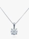 E.W Adams 18ct White Gold Diamond Cluster Pendant Necklace
