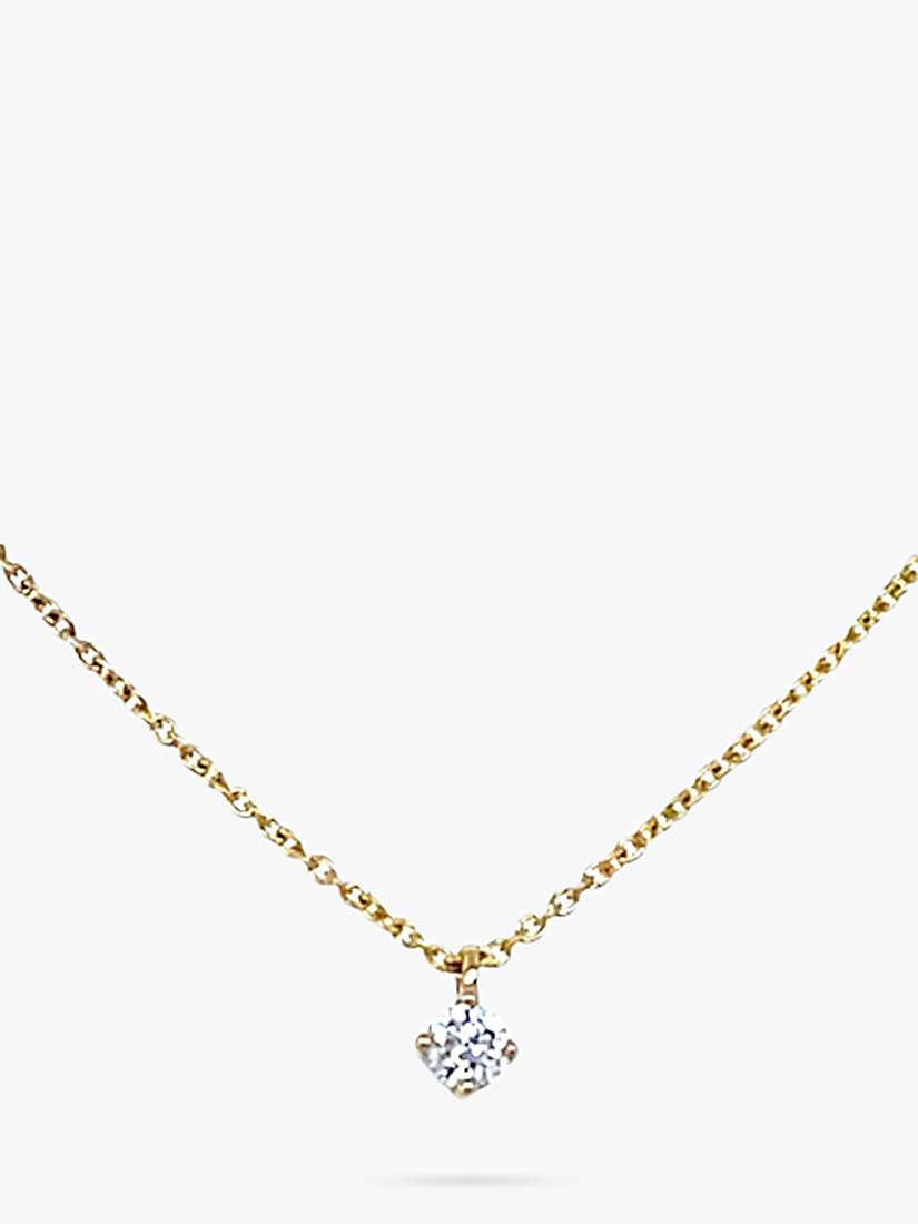 Buy E.W Adams 18ct Yellow Gold Single Diamond Pendant Necklace Online at johnlewis.com