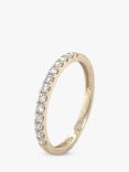E.W Adams 18ct Yellow Gold Claw Set Diamond Half Eternity Ring, M