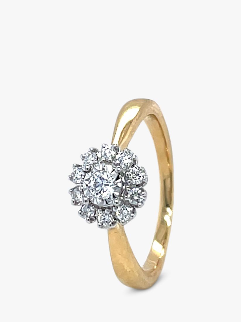 Buy E.W Adams 18ct Yellow and White Gold Diamond Illusion Set Cluster Ring, N Online at johnlewis.com