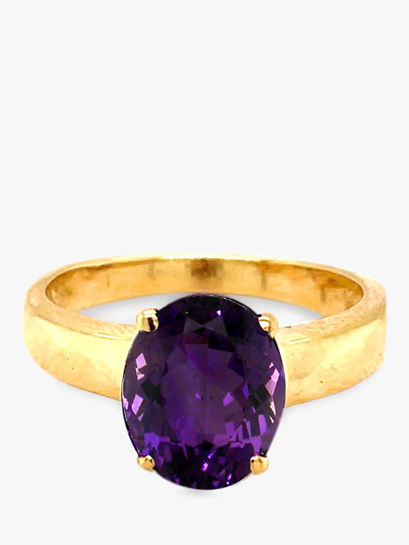 Buy E.W Adams 9ct Yellow Gold Oval Amethyst Ring, N Online at johnlewis.com