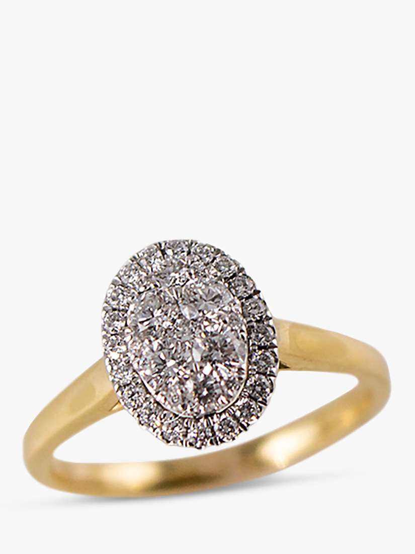 Buy E.W Adams 18ct Yellow and White Gold Oval Cluster Ring, N Online at johnlewis.com