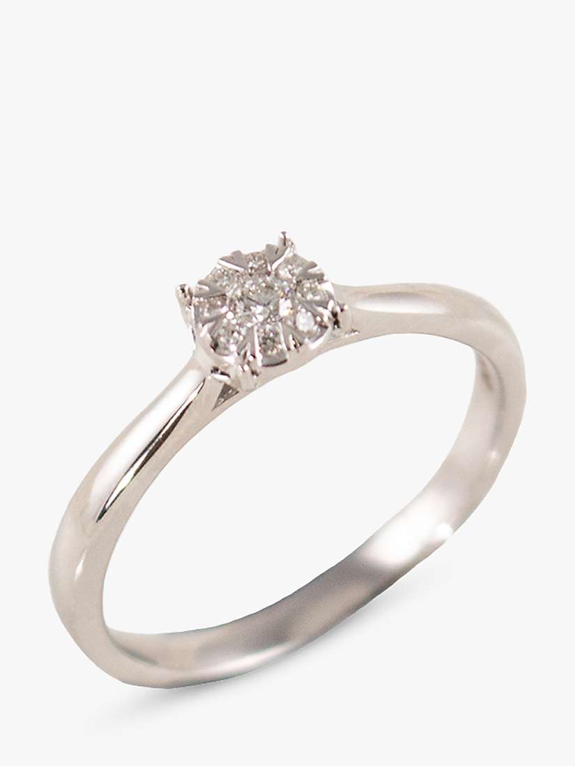 Buy E.W Adams 18ct White Gold Diamond Cluster Ring, N Online at johnlewis.com