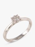 E.W Adams 18ct White Gold Diamond Cluster Ring, N