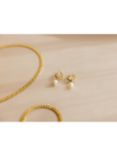 LARNAUTI Freshwater Pearl Hoop Drop Earrings, Gold