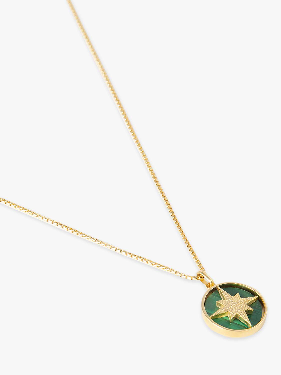 Buy LARNAUTI North Star Malachite Pendant Necklace, Gold/Green Online at johnlewis.com