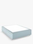 John Lewis Non Sprung 4 Drawer Storage Upholstered Divan Base, Small Double, Relaxed Linen Duck Egg