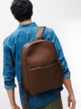 John Lewis Oslo Leather Backpack, Brown