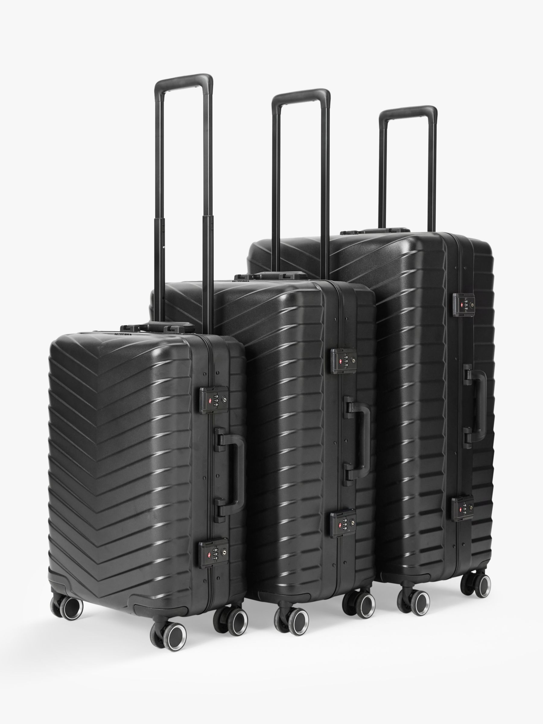 John Lewis Como 4 Wheel Medium Suitcase, 66L, Black