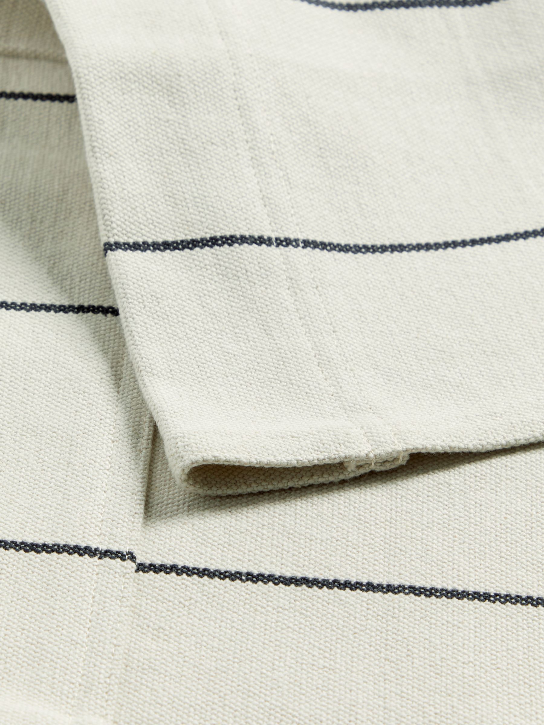 John Lewis Yarn-Dyed Cotton Wide Stripe Deckchair Fabric Sling, White/Black