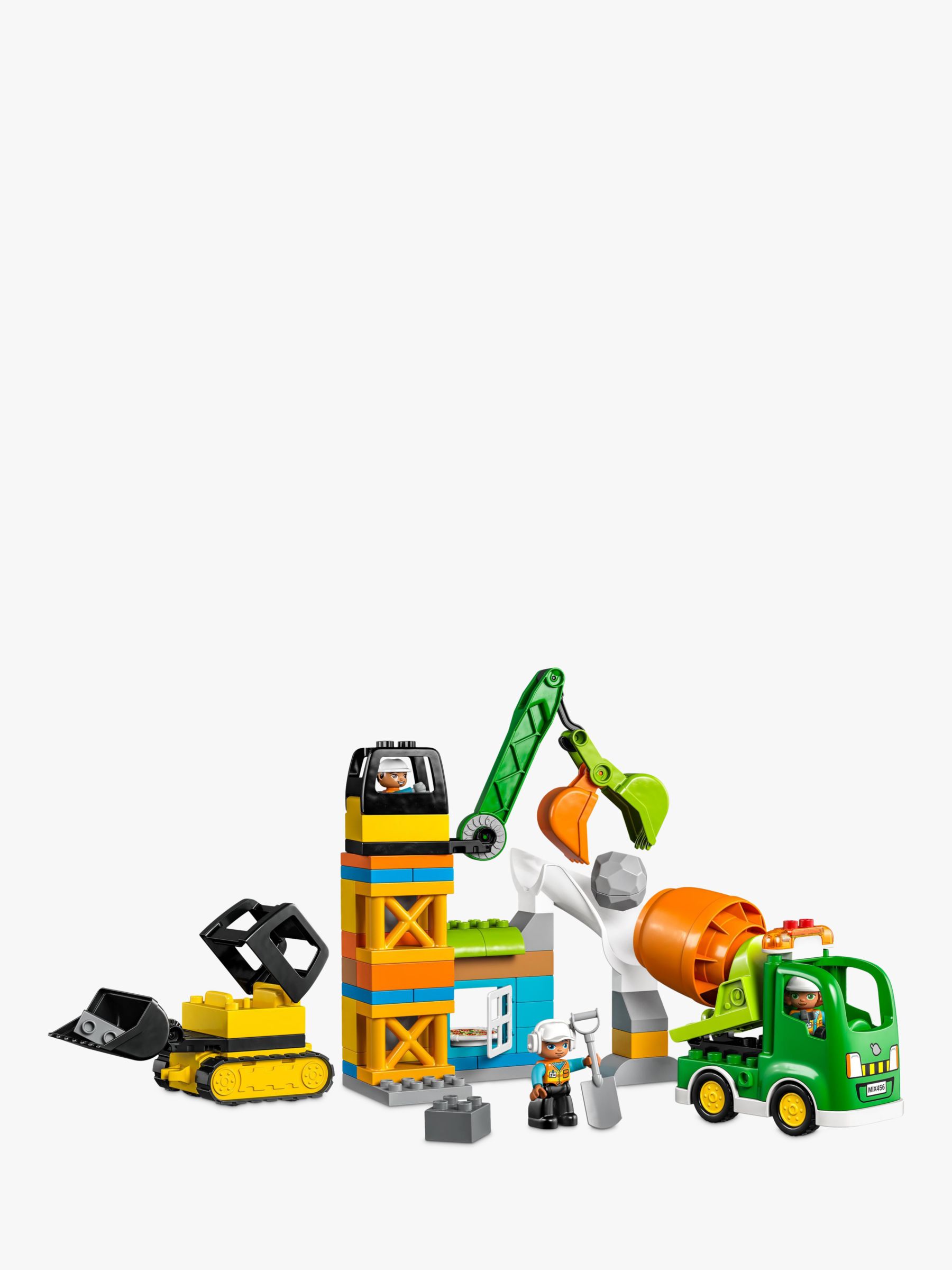 LEGO DUPLO Construction Site 10990 Educational Large Brick Building Set,  Pretend Play Learning Toy with Bulldozer, Cement Mixer and Crane Toys,  Sensory Toys for Toddlers, Boys and Girls Ages 2 and Up 