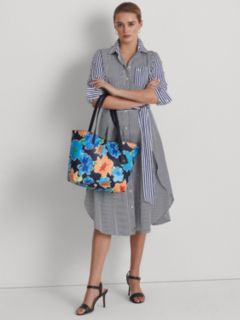 Lauren Ralph Lauren Reversible Tote Bag, Lauren Tan/Orange at John Lewis &  Partners
