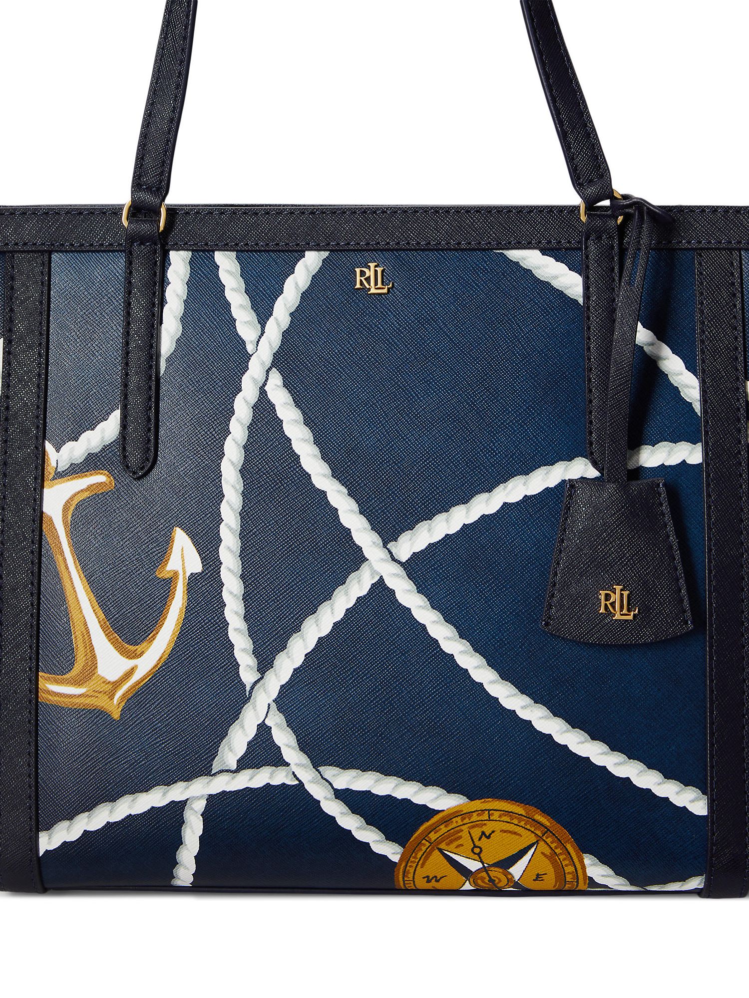 Ralph Lauren Nautical Canvas and Leather Handbag 