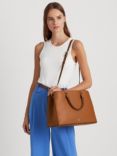 Lauren Ralph Lauren Hanna Large Leather Satchel, Lauren Tan