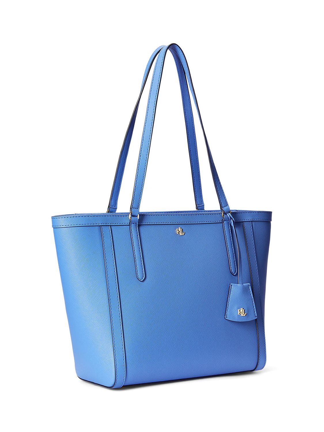 Lauren Ralph Lauren Clare Leather Tote Bag, New England Blue at John ...