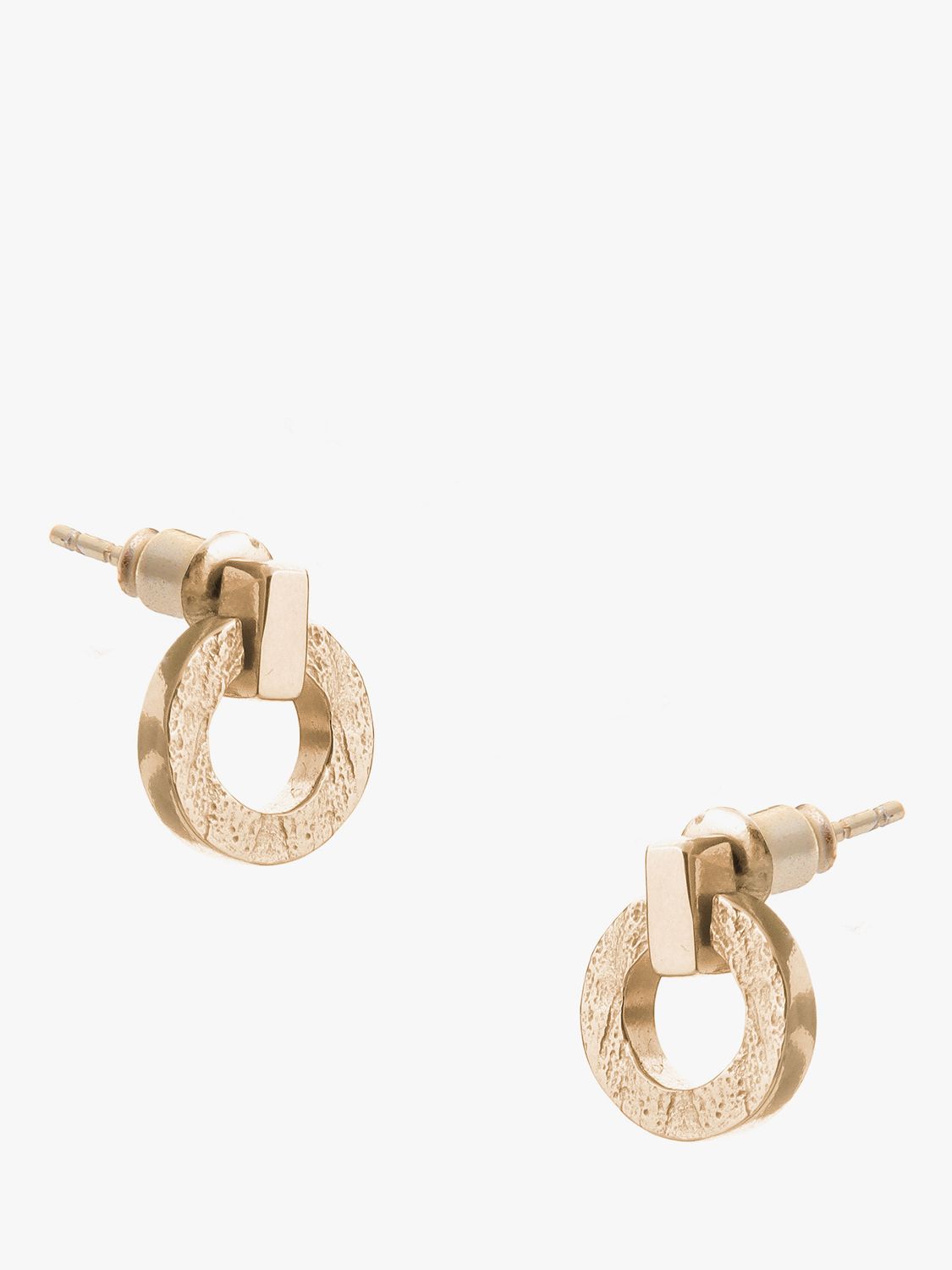 Tutti & Co Palm Collection Textured Circle Stud Earrings, Gold