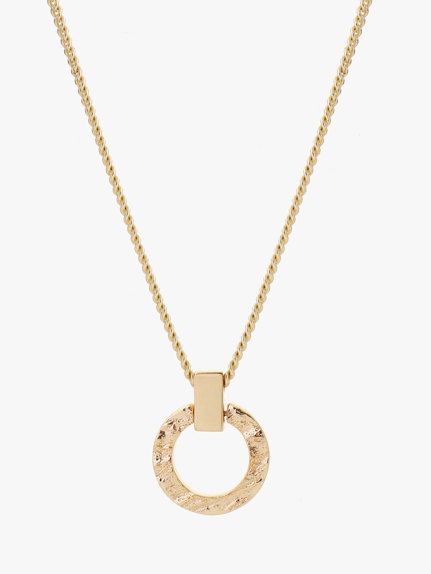 Tutti & Co Palm Collection Textured Circle Pendant Necklace, Gold