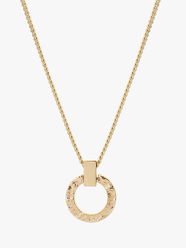 Tutti & Co Palm Collection Textured Circle Pendant Necklace, Gold