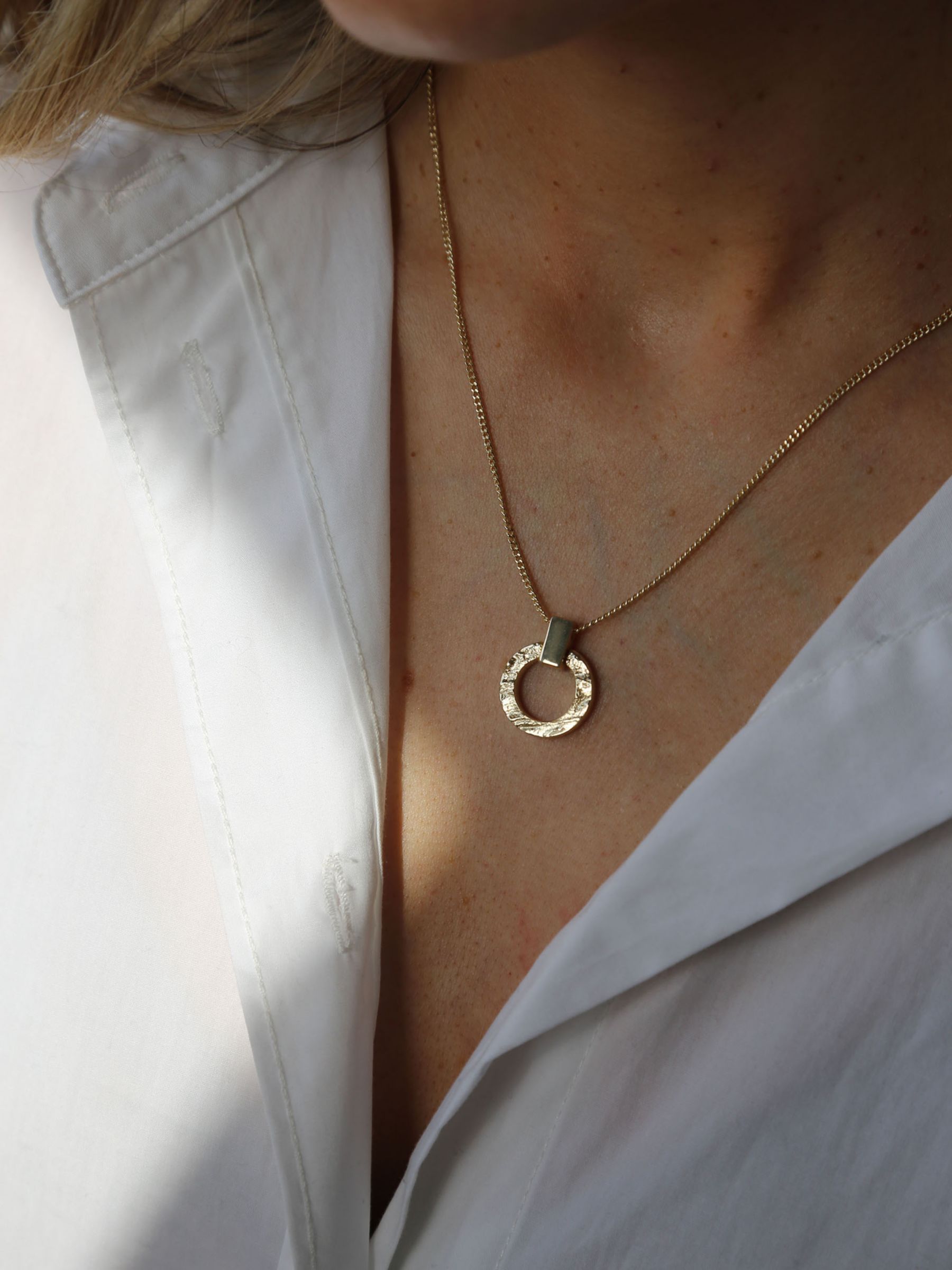 Buy Tutti & Co Palm Collection Textured Circle Pendant Necklace Online at johnlewis.com
