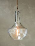 Nkuku Agataria Glass Large Pendant Light, Clear