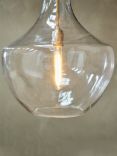 Nkuku Agataria Glass Large Pendant Light, Clear
