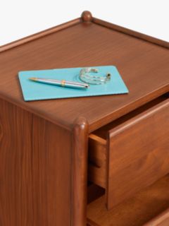 John Lewis Scandi 2 Drawer Wood Bedside Table, Walnut Finish
