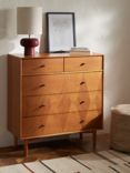 John Lewis Marquetry 5 Drawer Wood Chest, Natural